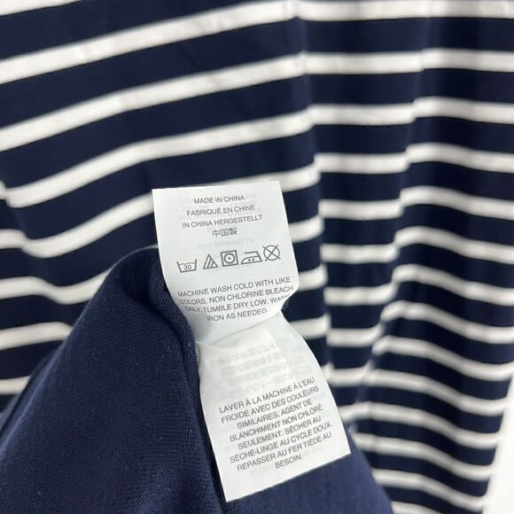 J Crew T Shirt Dress Size Small Womens Navy White Nautical Stripe Cotton Pocket - Picture 8 of 9